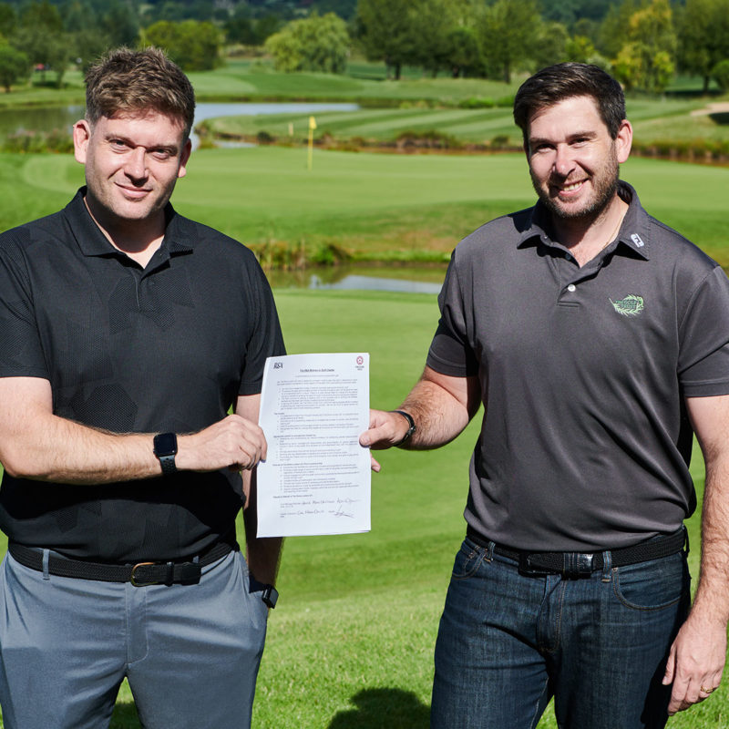 Directors Ceri and Cae Menai-Davis at The Shire London with Signed Women in Golf Charter